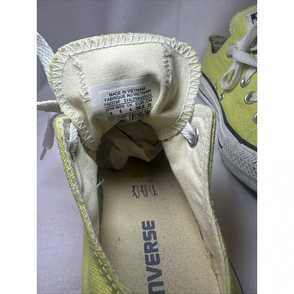 Converse All Star Low Top Unisex Sneakers Yellow Mens 4 Womens 6 - Picture 6 of 9